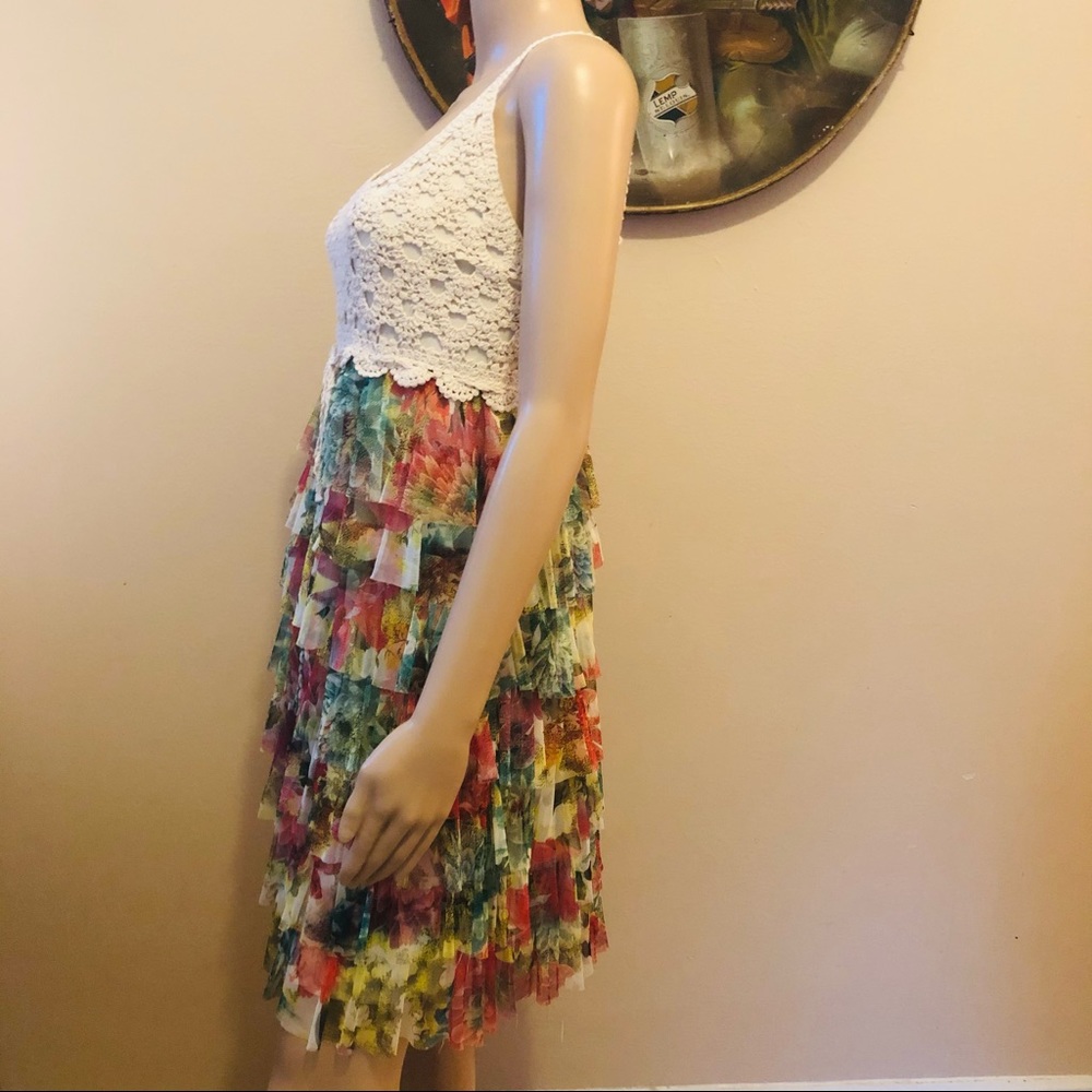J Gee Ruffle Crochet Ruffle Boho Dress - Picture 4 of 6